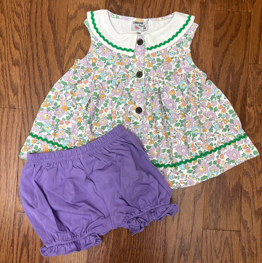 Lavender Floral bubble short set