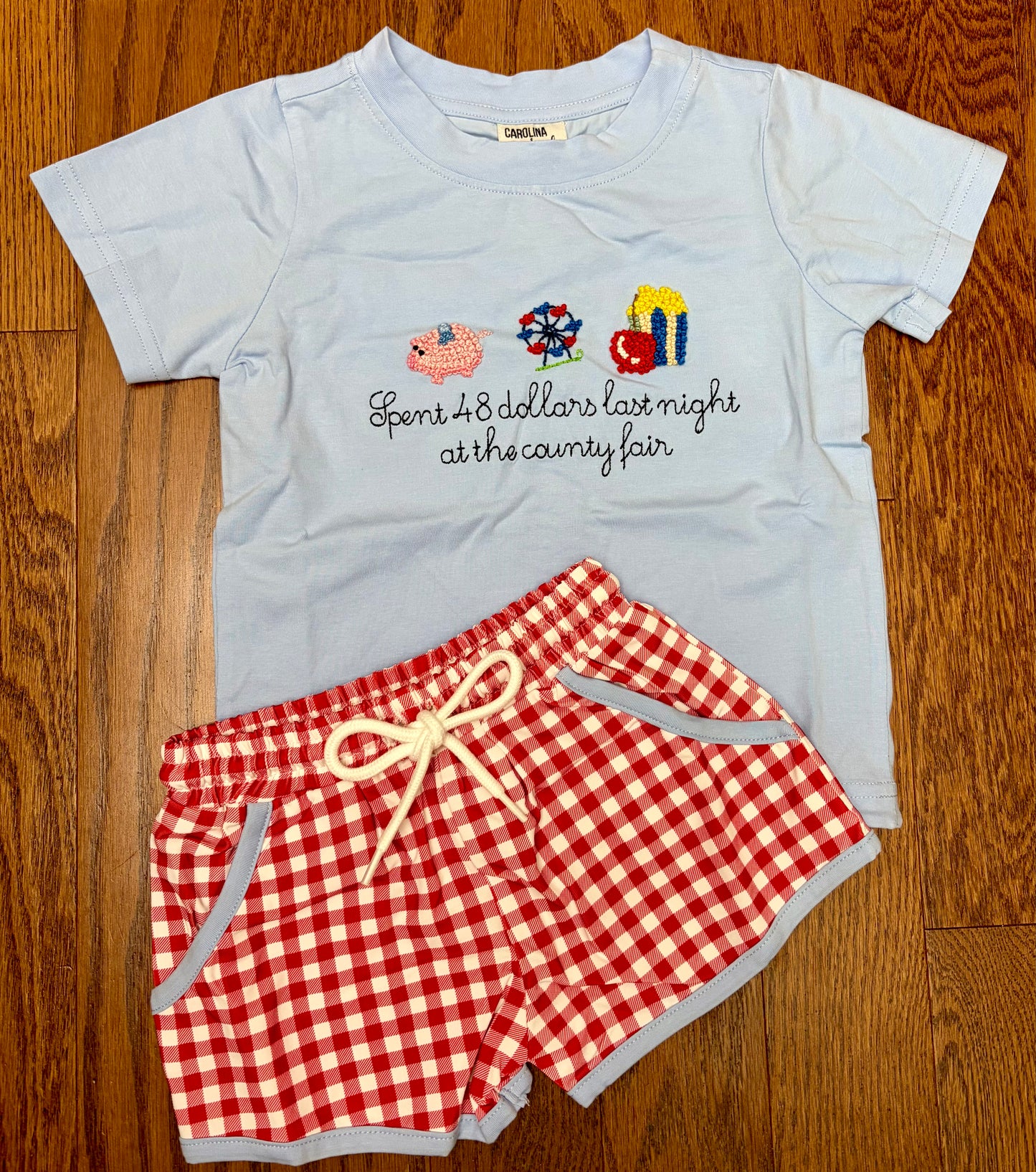 French Knot Spent 48 dollars last night at the county fair boy short set