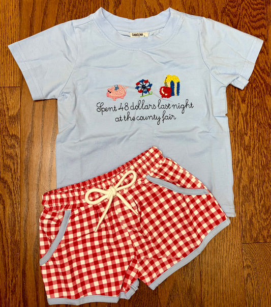 French Knot Spent 48 dollars last night at the county fair boy short set