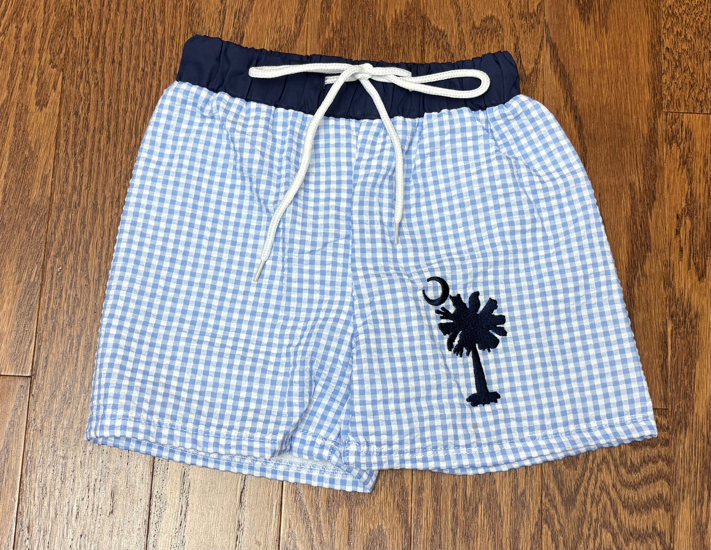 Palmetto Boy Swim Trunks, Seersucker