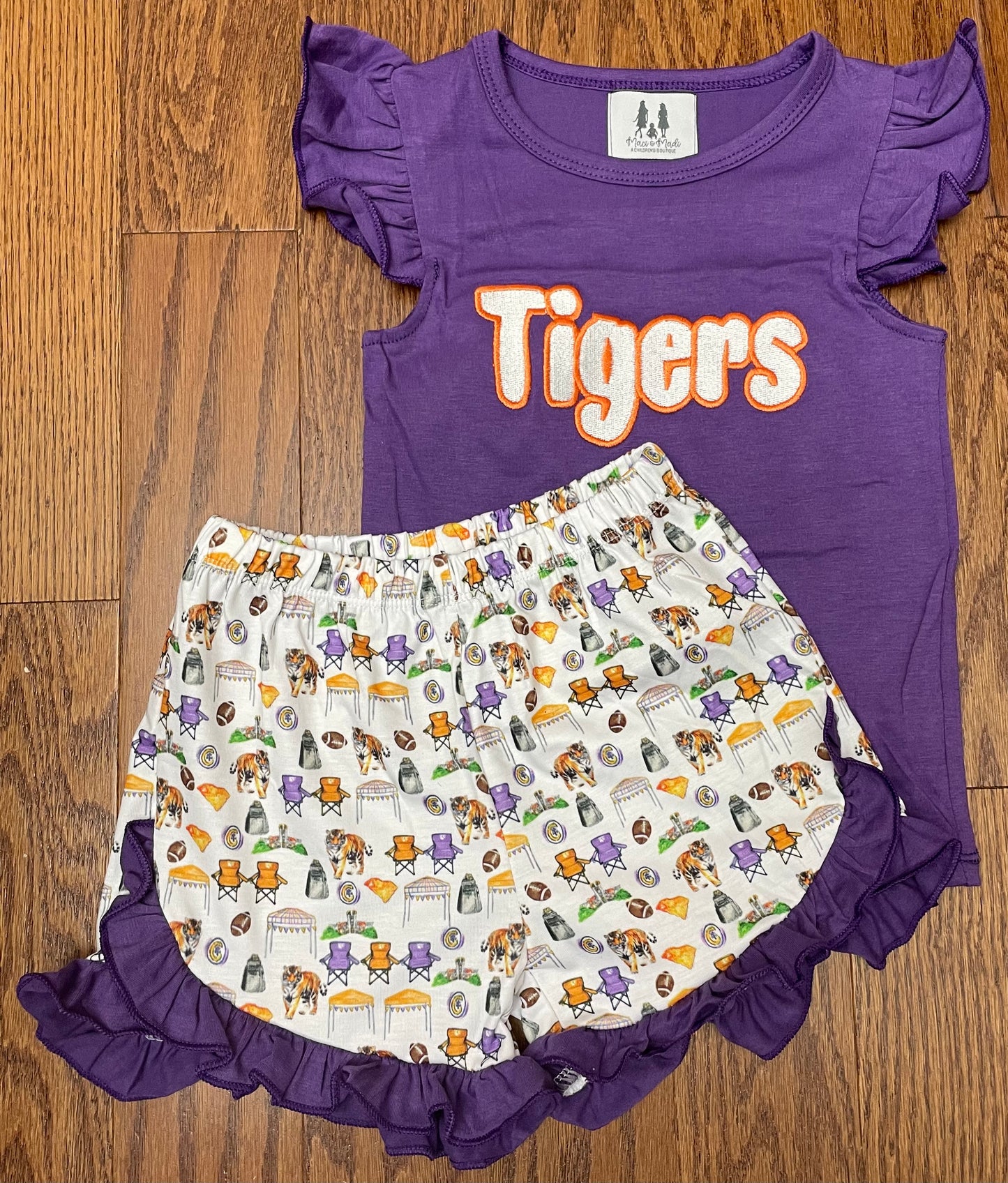 Clemson tigers print girl short set