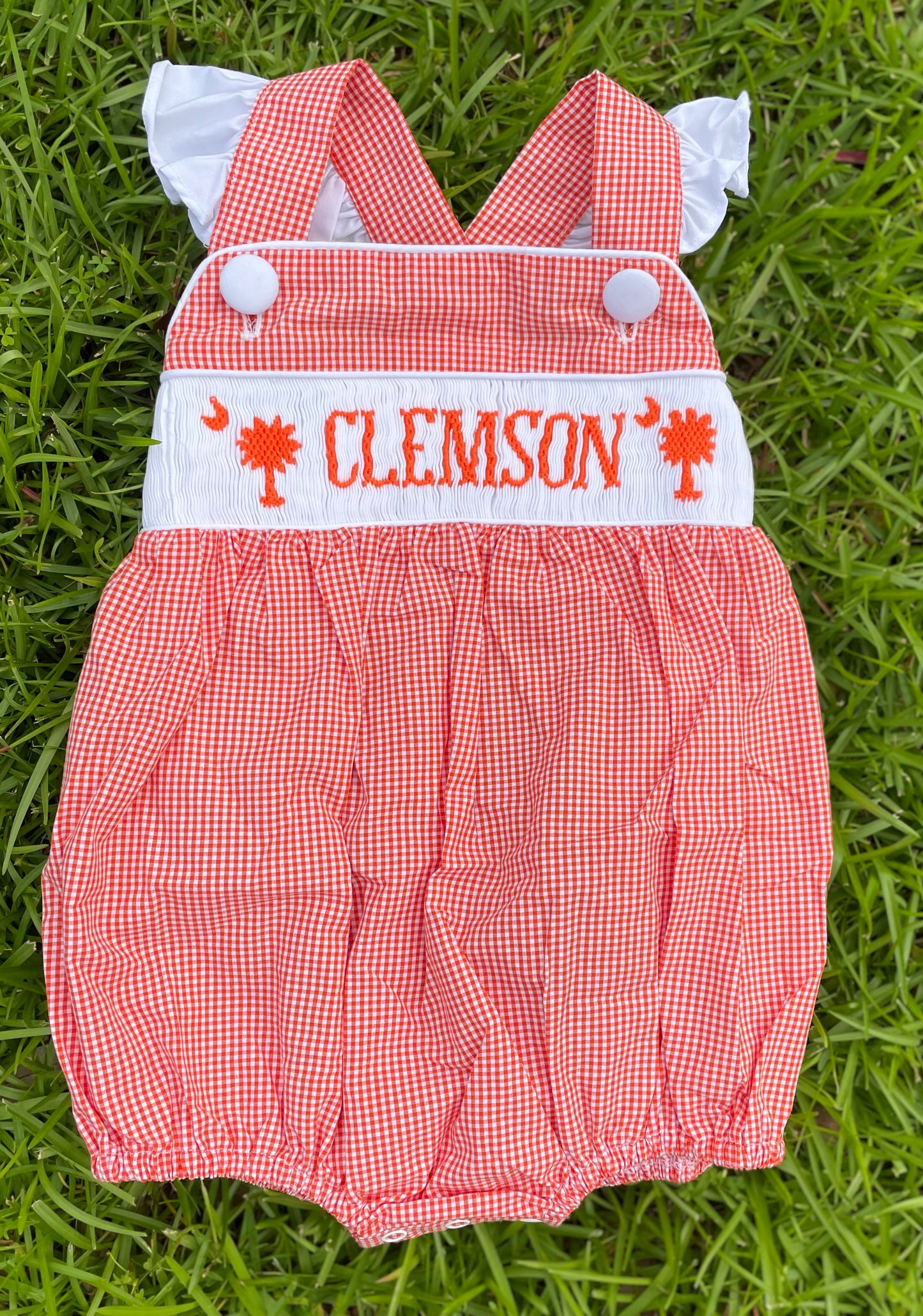 Smocked Clemson Girl Bubble