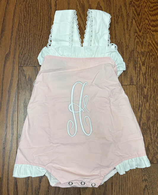 Pink Sunsuit with monogram A