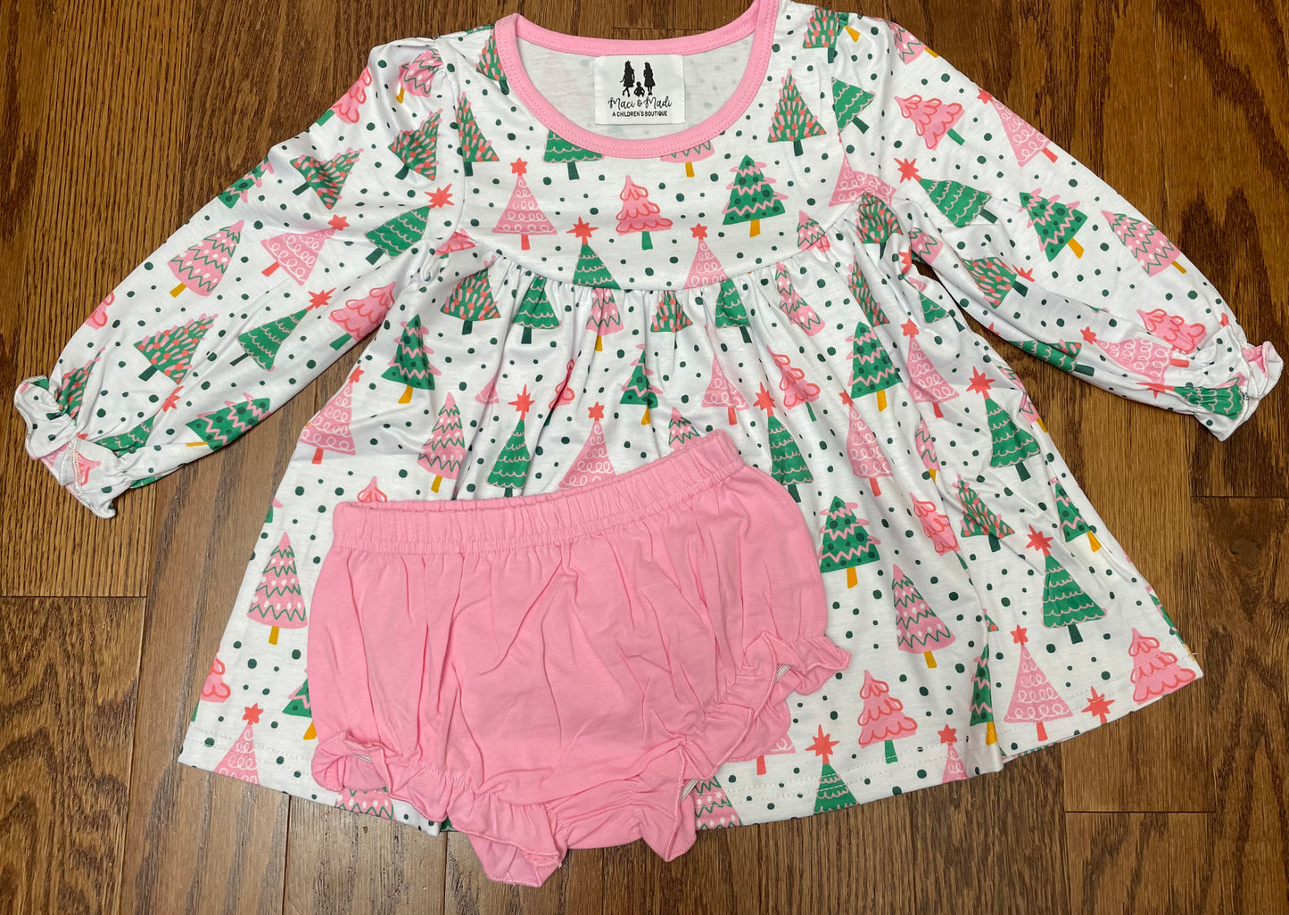 A colorful Christmas girls diaper set