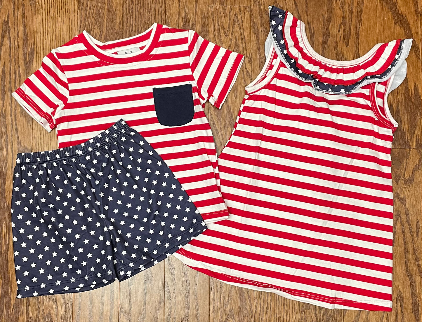 Red, White, and Blue Boy Short Set