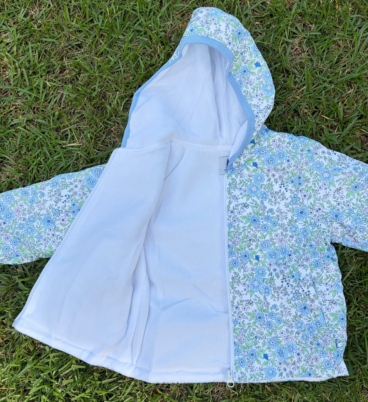 Rain Jacket, blue Floral