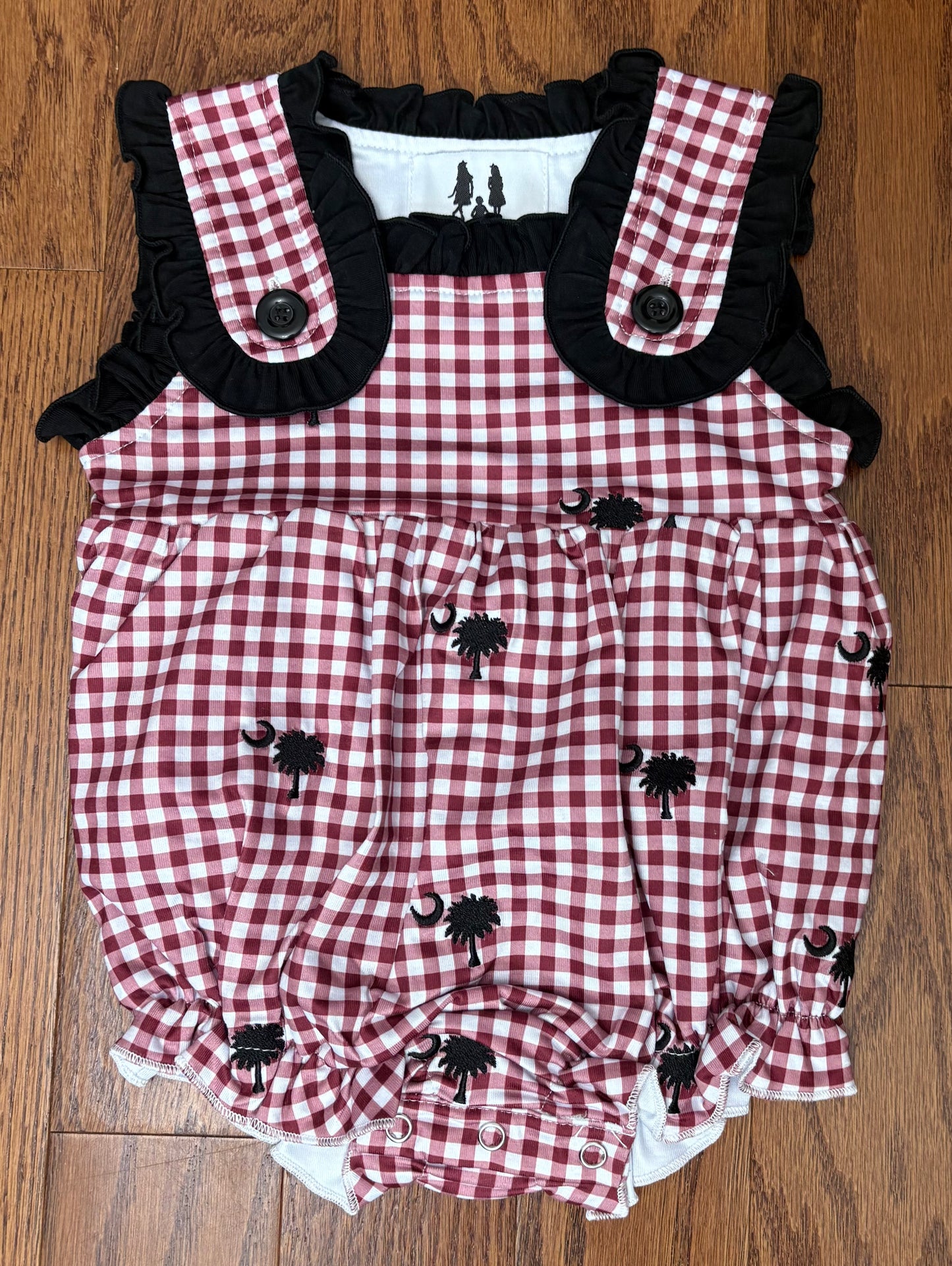 Embroidered Carolina Palmetto Tree Girl Bubble, Knit Cotton