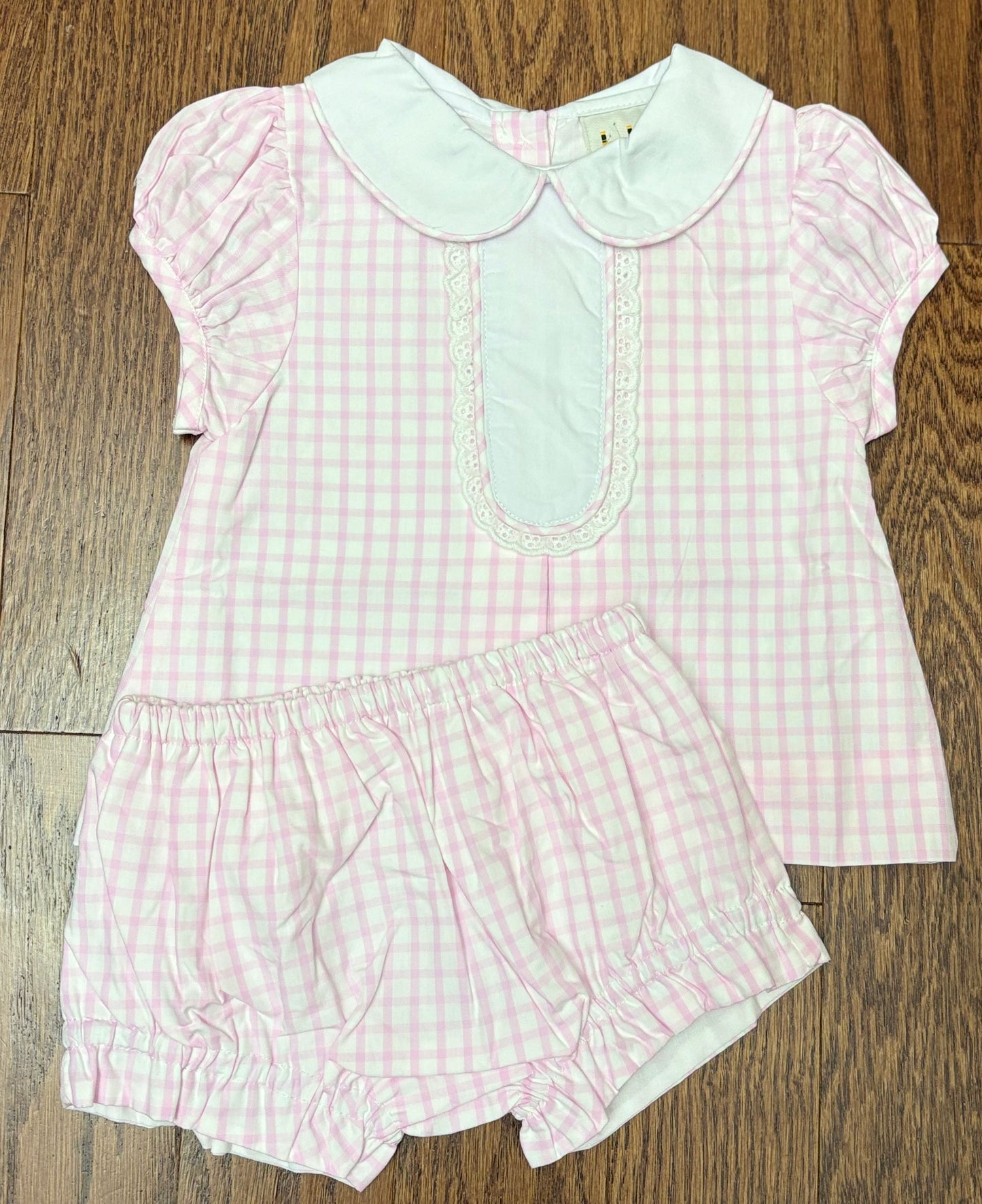 Pink window pane girl set