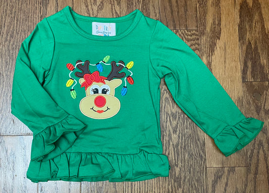 Reindeer girl long sleeves tee