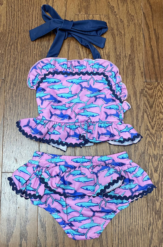 Shark girls two piece swim