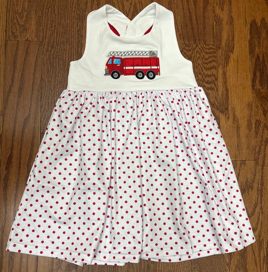 Fire Truck Polka Dot Dress