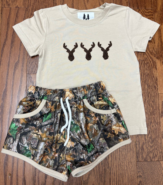Trio Deer Boy Short Set