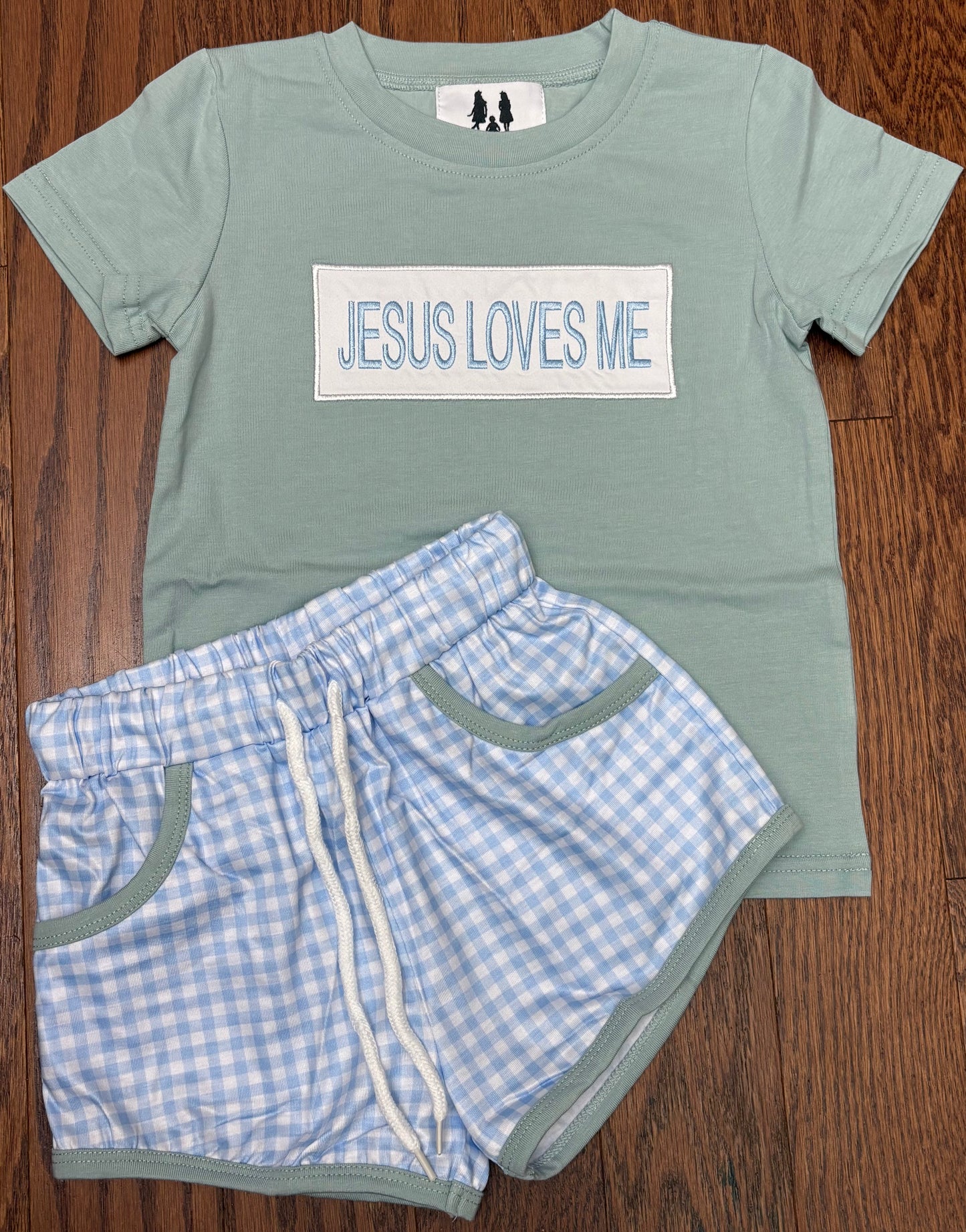 Jesus loves me boy short set