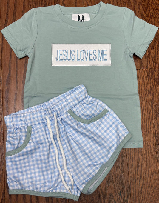 Jesus loves me boy short set