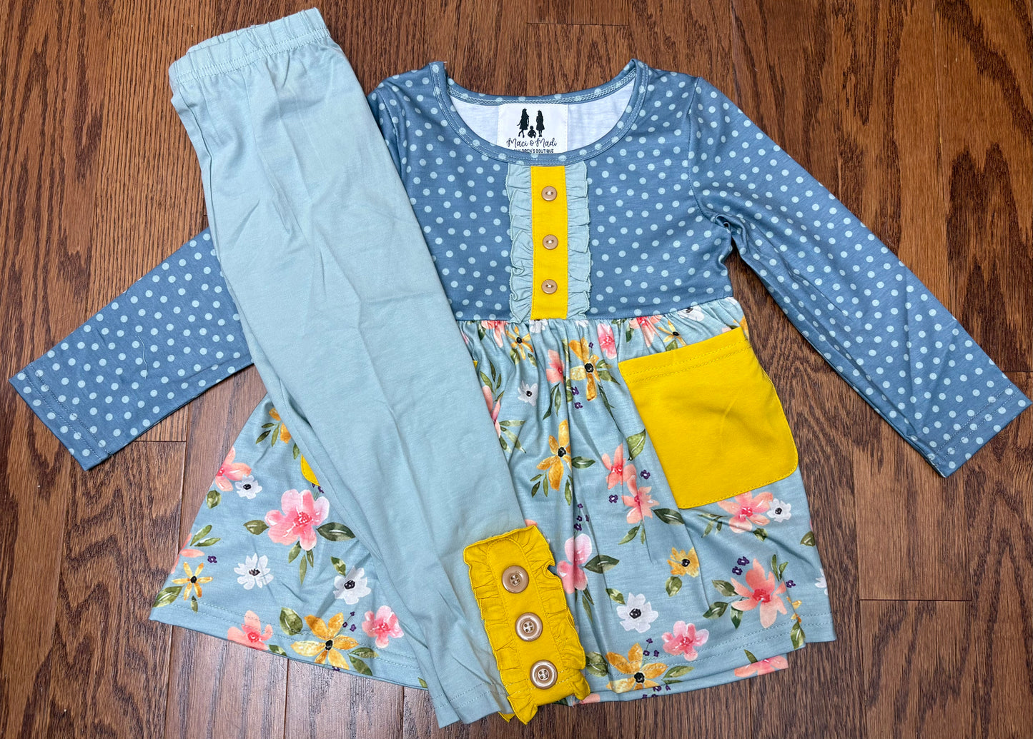 Fall Florals Girls Yellow Set