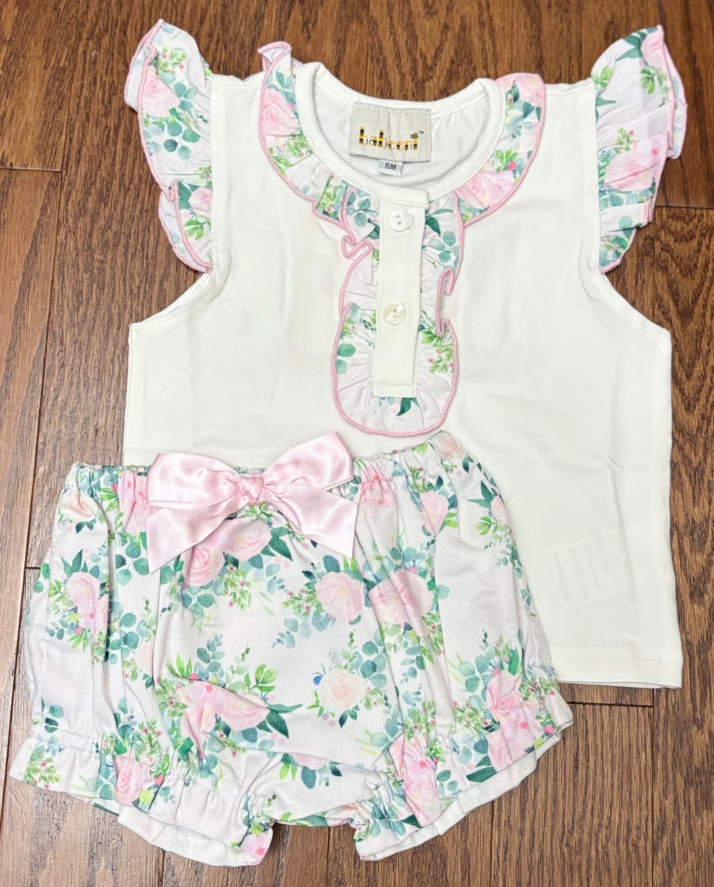 Lisianthus Floral girl bloomer set