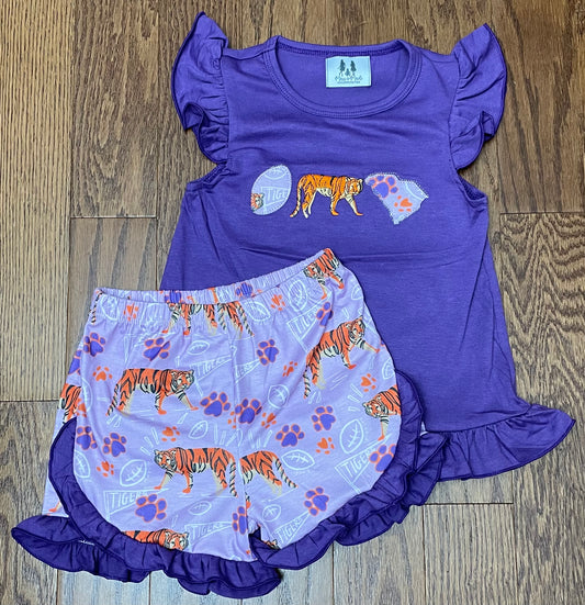 Custom Tigers Girl Short set