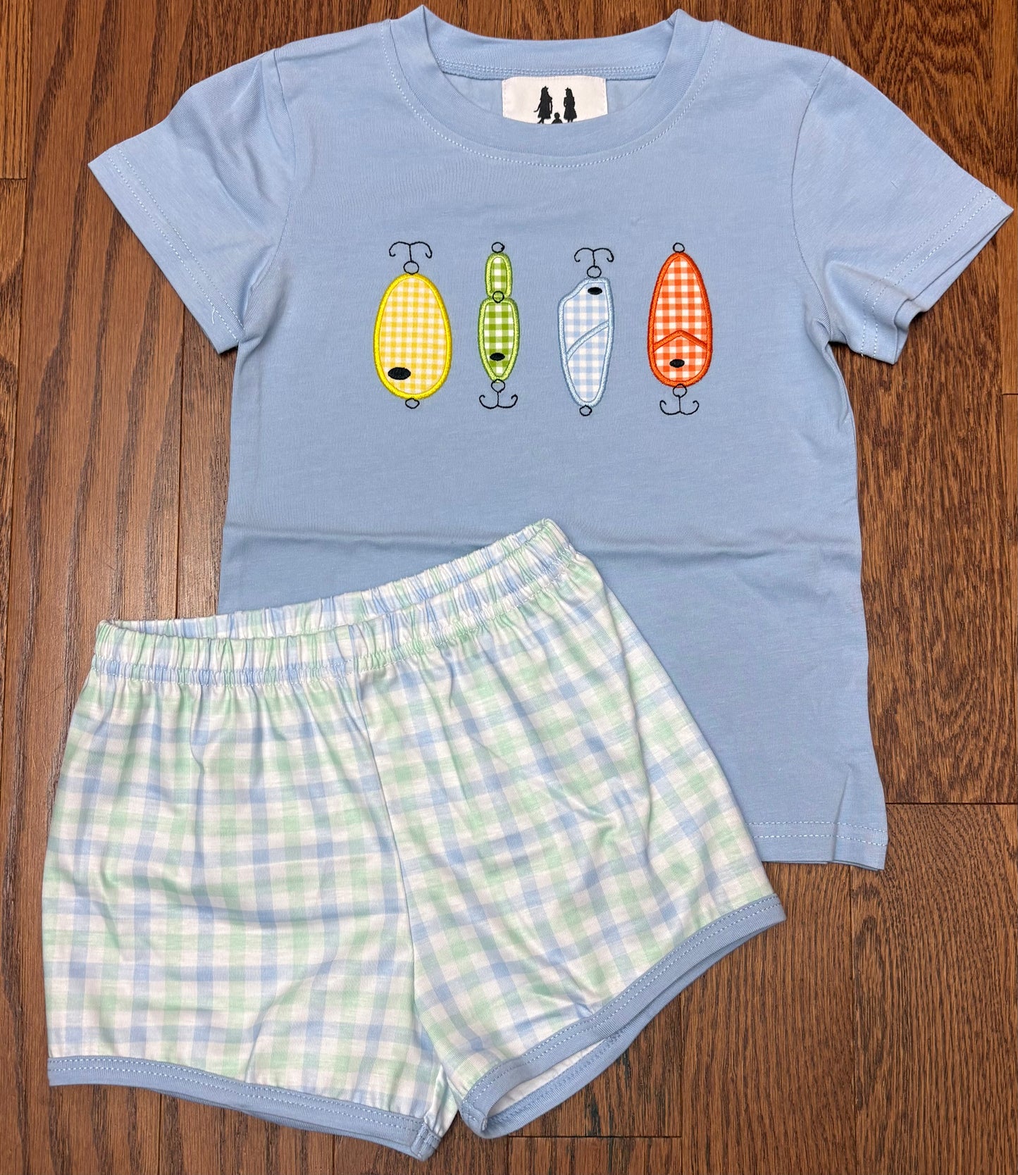 Fishing bobber boy short set