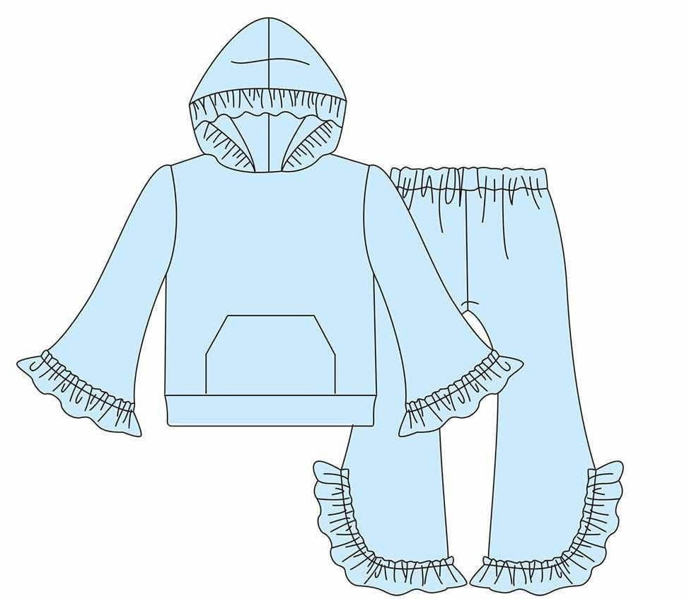 Hooded girl pant Set, blue