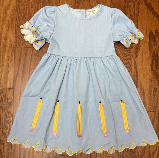 Embroidered Pencil Dress