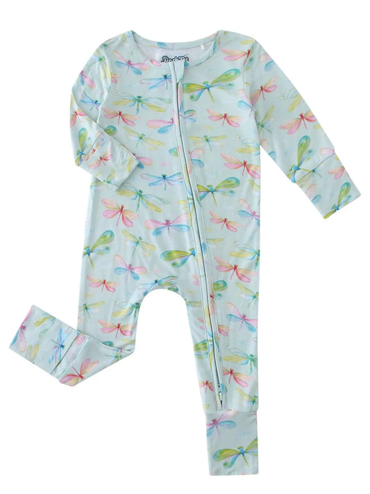 Poshtot Dragonfly Bamboo Baby Convertible Zippy Romper