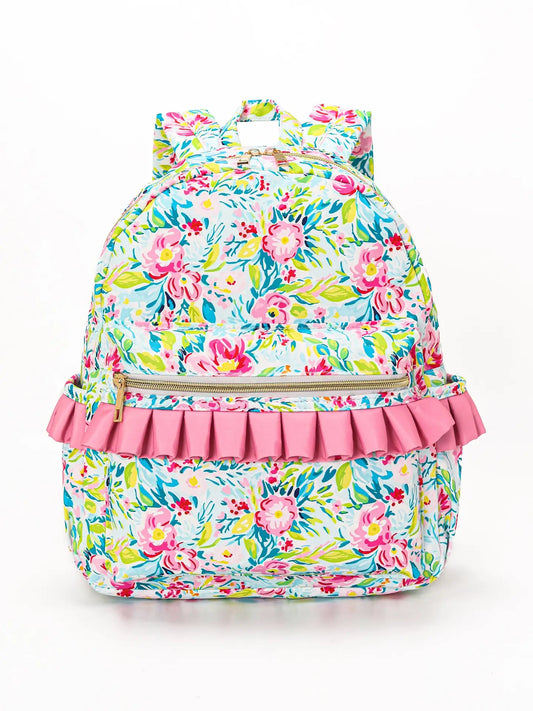 Floral backpack, pink