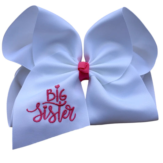 Big Sister Embroidered Bow