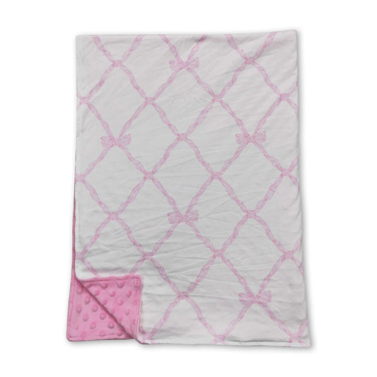 Pink Bow Minky Blanket