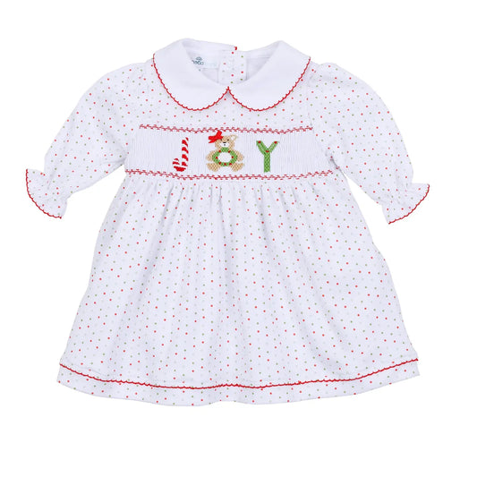 Christmas Joy Classics Smocked Long Sleeve Dress