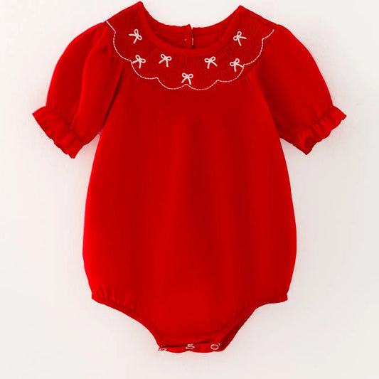 Embroidered Bow Red Bubble