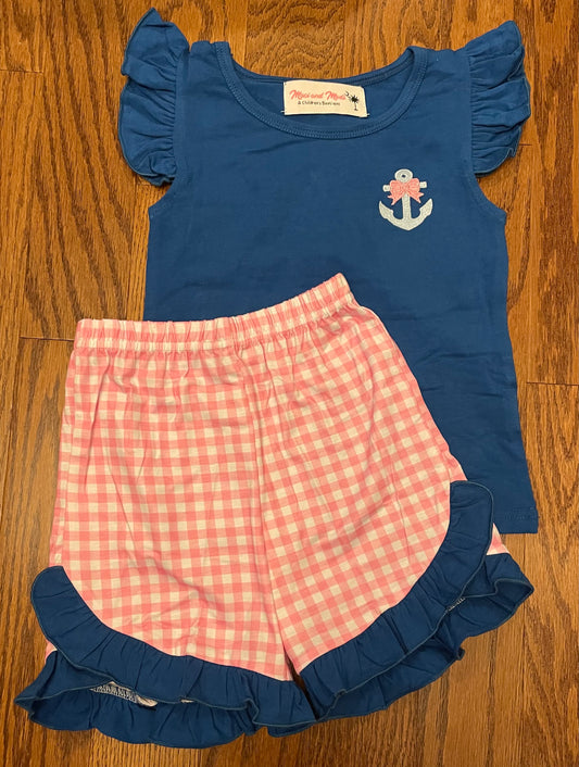 Anchor for the Soul girls shorties short set