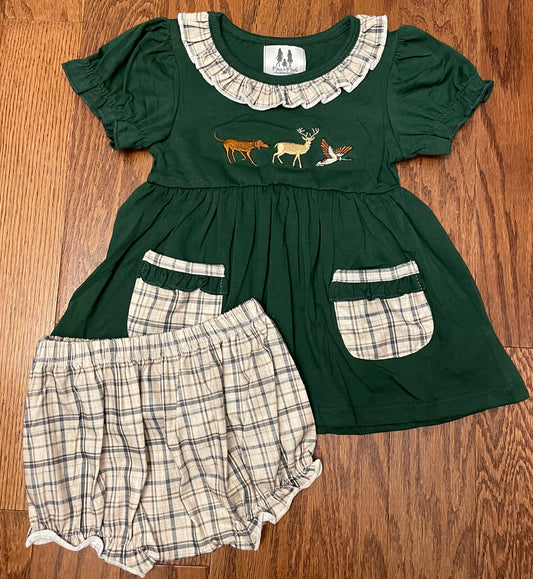 Hunting Trio girls bloomer set