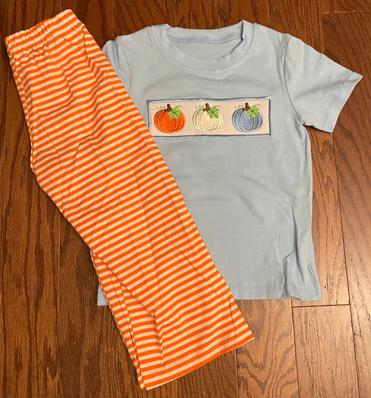 Pumpkin Trio Colors boy pant set