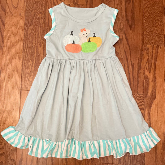 Pumpkin blue puppy dress