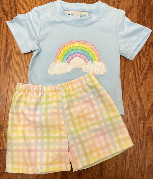 Pastel rainbow boy short set