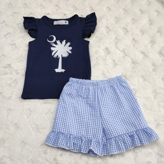 Girls Palmetto Tree Short Set