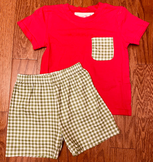 Strawberry colors boys short set