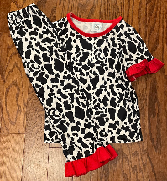 Cow print girl lounge set