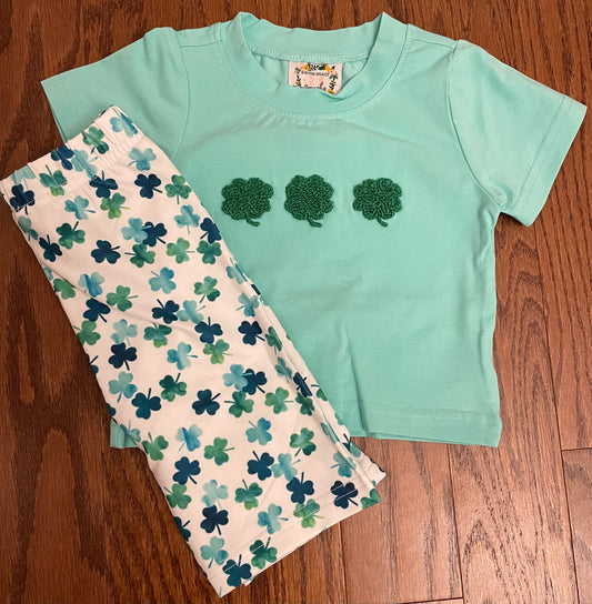 French knot boys clover pant set