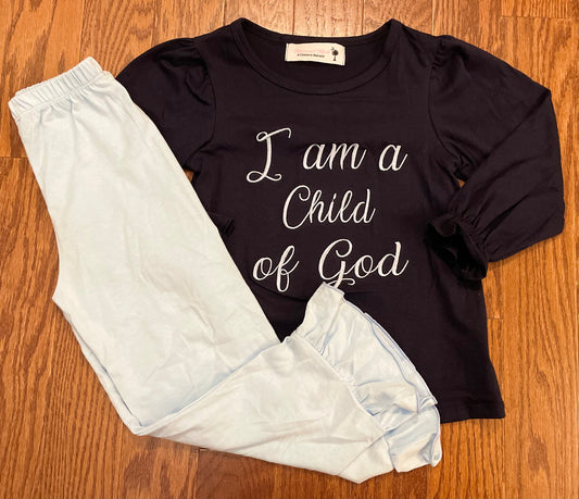 I am a Child of God girls pant set